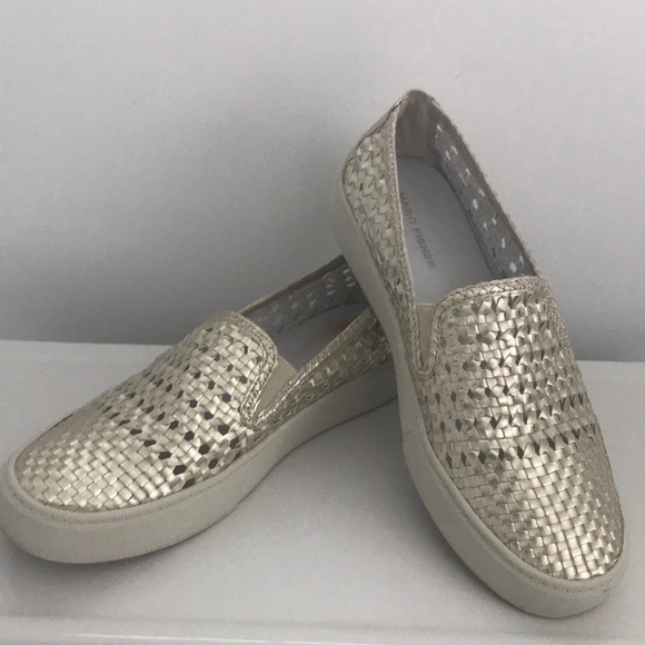 Marc Fisher Shoes - Marc Fisher gold metallic woven sneaker slip ons